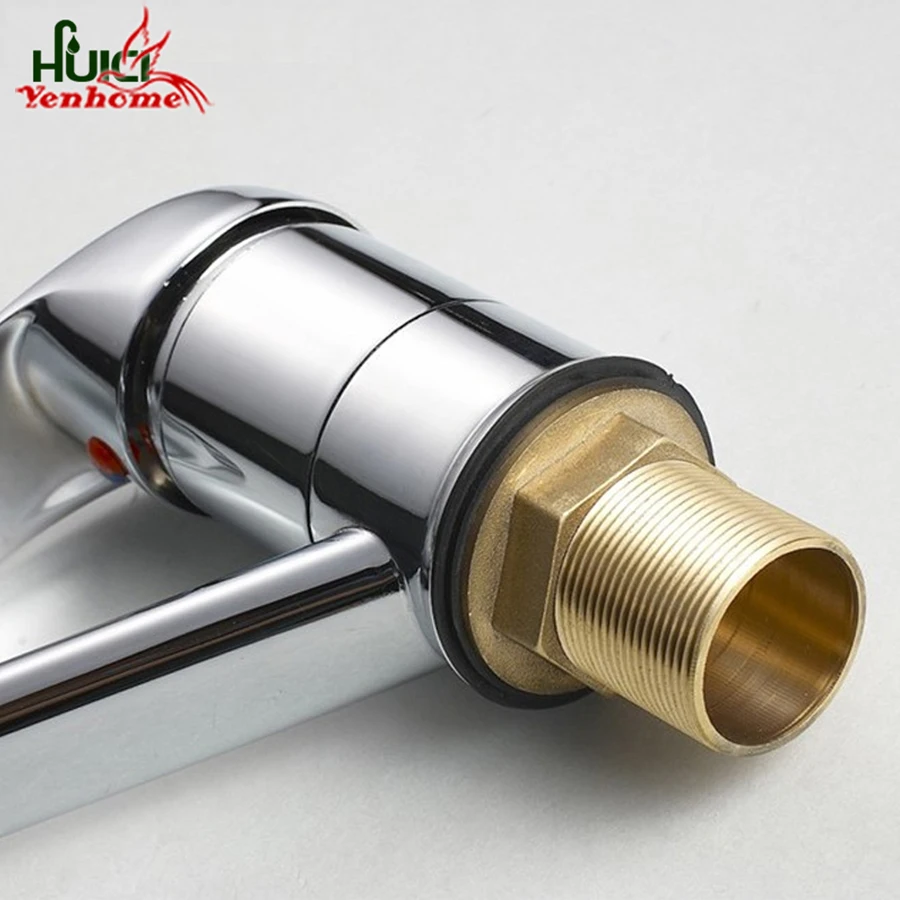 Kitchen Faucet Sink Faucet Chrome Brass Mixer Faucet 360 Degree Rotating Deck Mounted Cold and Hot Kitchen Mixer Taps And Hose Kitchen Faucet Sink Faucet Chrome Brass Mixer Faucet 360 Degree Rotating Deck Mounted Cold and Hot Kitchen Mixer Taps And Hose