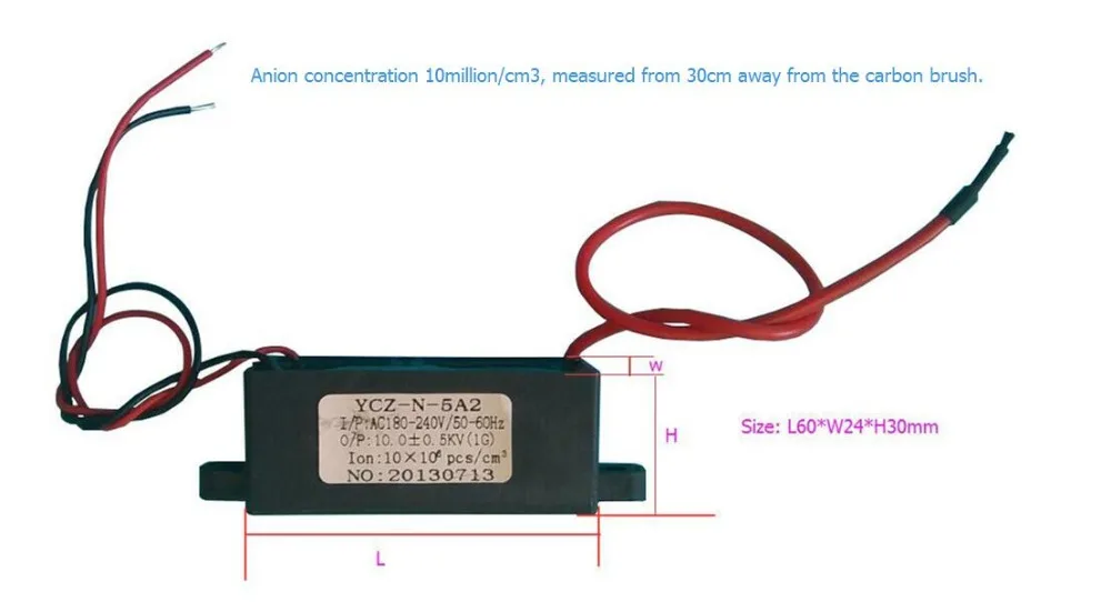 DC12V/24 V AC110V/220 V мощный угольные щетки Анион Генератор озона/ионизатор воздуха 10 миллионов/cm3 Удалить пыль 12 шт. старт