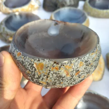 

Natural agate crystal ashtray quartz crystal stone bowl
