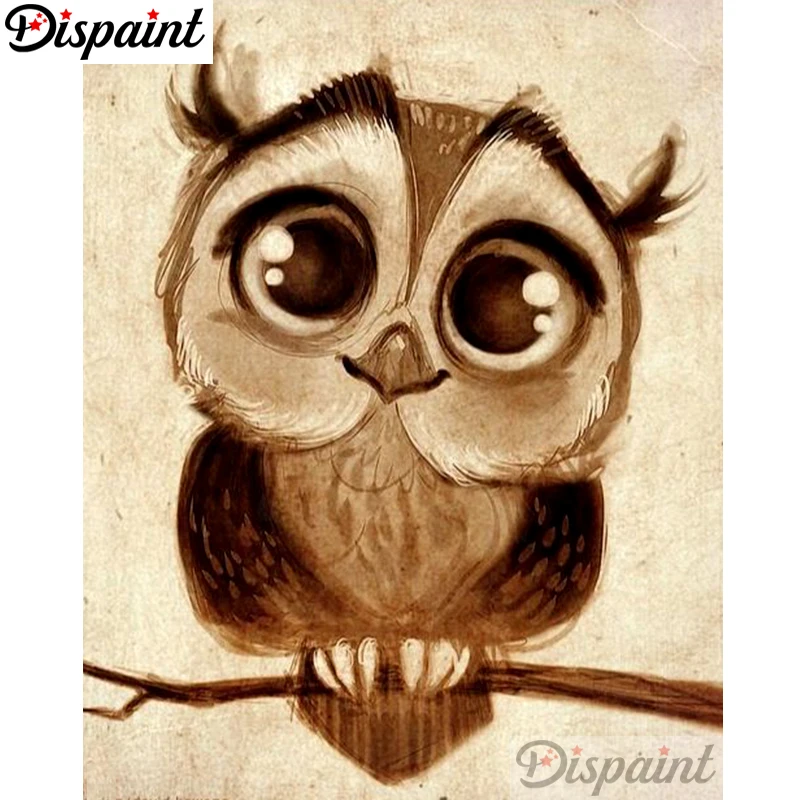 

Dispaint Full Square/Round Drill 5D DIY Diamond Painting "Animal owl" Embroidery Cross Stitch 3D Home Decor A10600