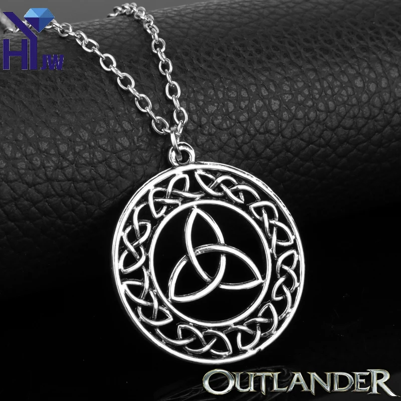 Plata Redondo Trinity irlandés Nudo Celta Colgante Collar De Cuero Rojo Trenzado Cable