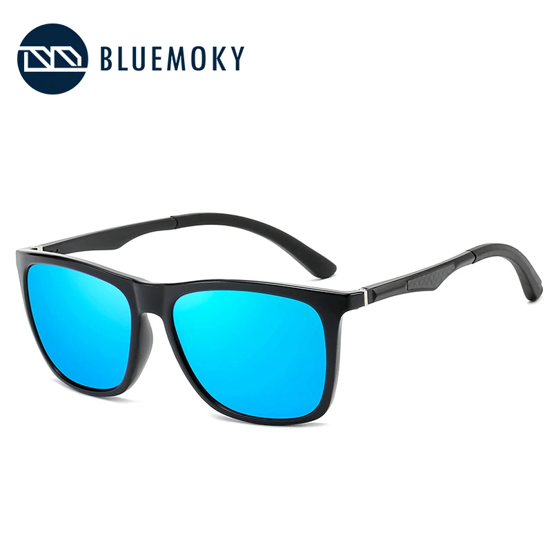 BLUEMOKY, Черные Квадратные Солнцезащитные очки для мужчин, UV400, поляризационные очки, солнцезащитные очки для мужчин, для вождения, Polaroid, фирменный дизайн, оттенки для мужчин - Цвет линз: 004