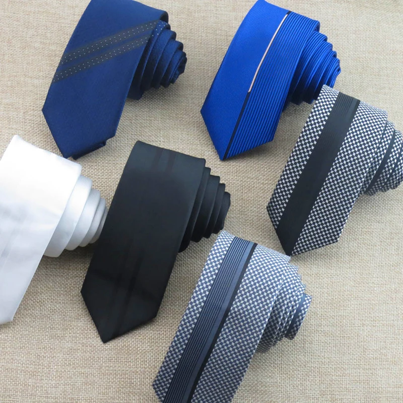 

New 5.5CM Men Ties Fashion Mens Skinny Stripe Neckties Gravata Jacquard Tie Narrow Business Man Wedding Dress Shirt Accessories
