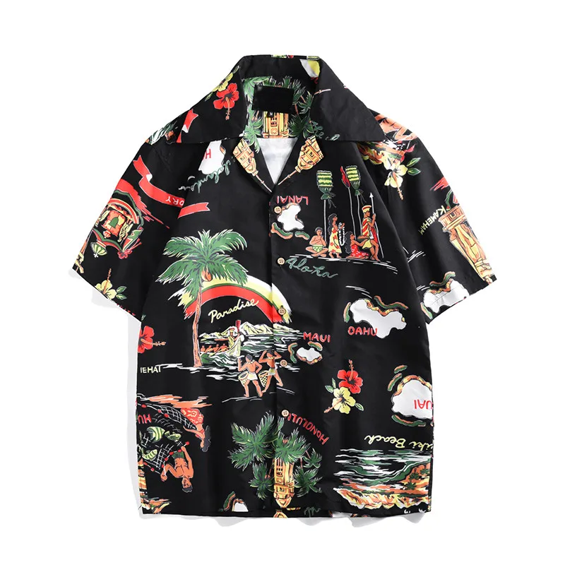 Dark Icon, цветная гавайская рубашка, мужская, короткий рукав,, летняя, свободная, мужская рубашка большого размера, рубашки для мужчин, мужской топ, тренд - Color: 2005