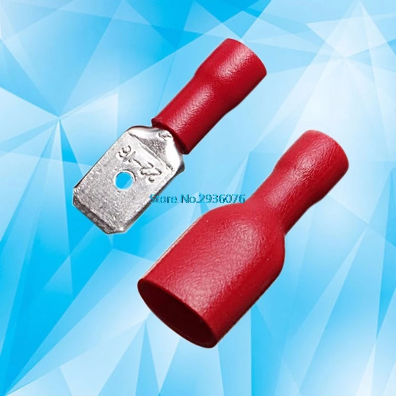 50 пар Красный изолированный вилочный Электрический зажим соединителя мужской/женский комплект APR15_35