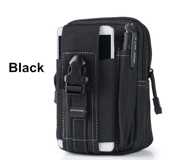 Поясная Беговая сумка для мужчин, армейский мягкий чехол для телефона, спортивный чехол для пояса Pro, кошелек, тактическая мини-сумка - Цвет: Black