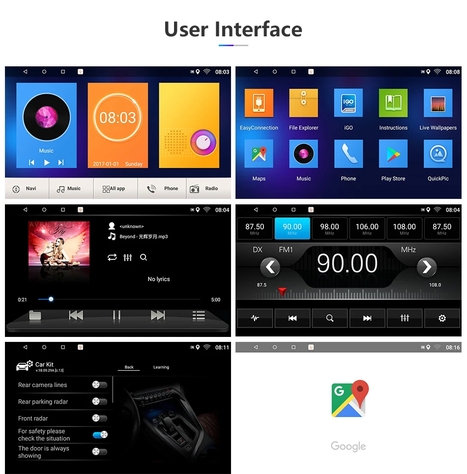 Discount Jansite 7" 2 din Car Radio MP5 Android 8.1 player HD 1080P Digital Touch screen mirror + Bluetooth Car Stereo with microphone 11