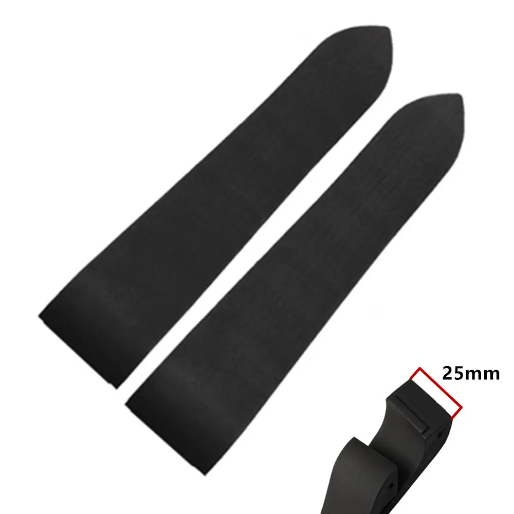 

25mm Silicone Watch Bands Sports For Santos series 100 W2020007 W2020008 Waterproof Bracelet Rubber Strap Watchband
