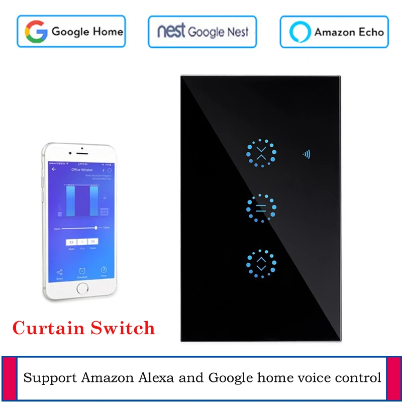 

Ewelink smart curtain motor Electrical Blinds WiFi Switch Touch APP Voice Control by Alexa Echo Google Home US Standard