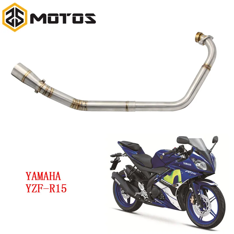 ZS MOTOS Motorcycle Exhaust Muffler Medium Tube For YAMAHA YZF R15 No Escapein Exhaust