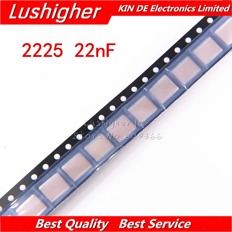 

5 шт., керамический конденсатор 2225 22nF 223K 0,22 мкФ 1000V 1KV X7R 10% SMD