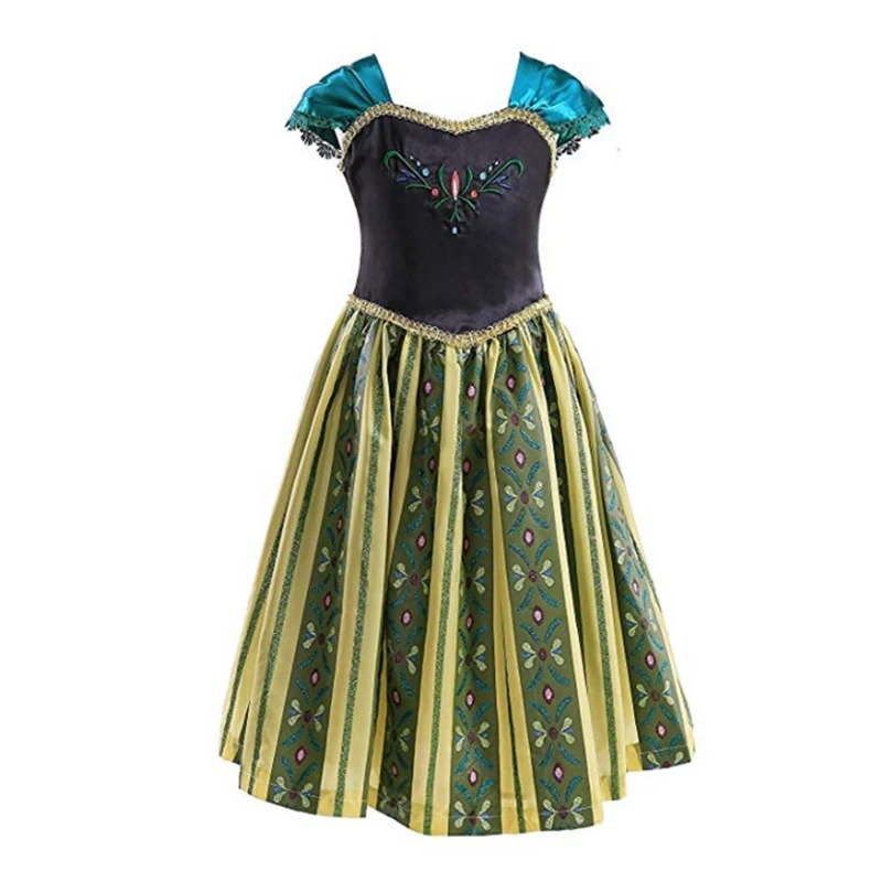 FNDPITAYA Girl Princess Anna Coronation Dress Summer Sleeveless Flower Embroidery Cosplay Costume Halloween Fantasy | Тематическая