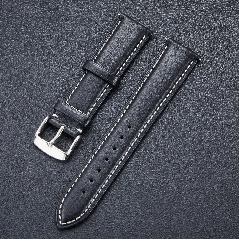 

Soft leather French imported needle pattern quick switch raw ear leather leather watch strap 18 20 22 24MM
