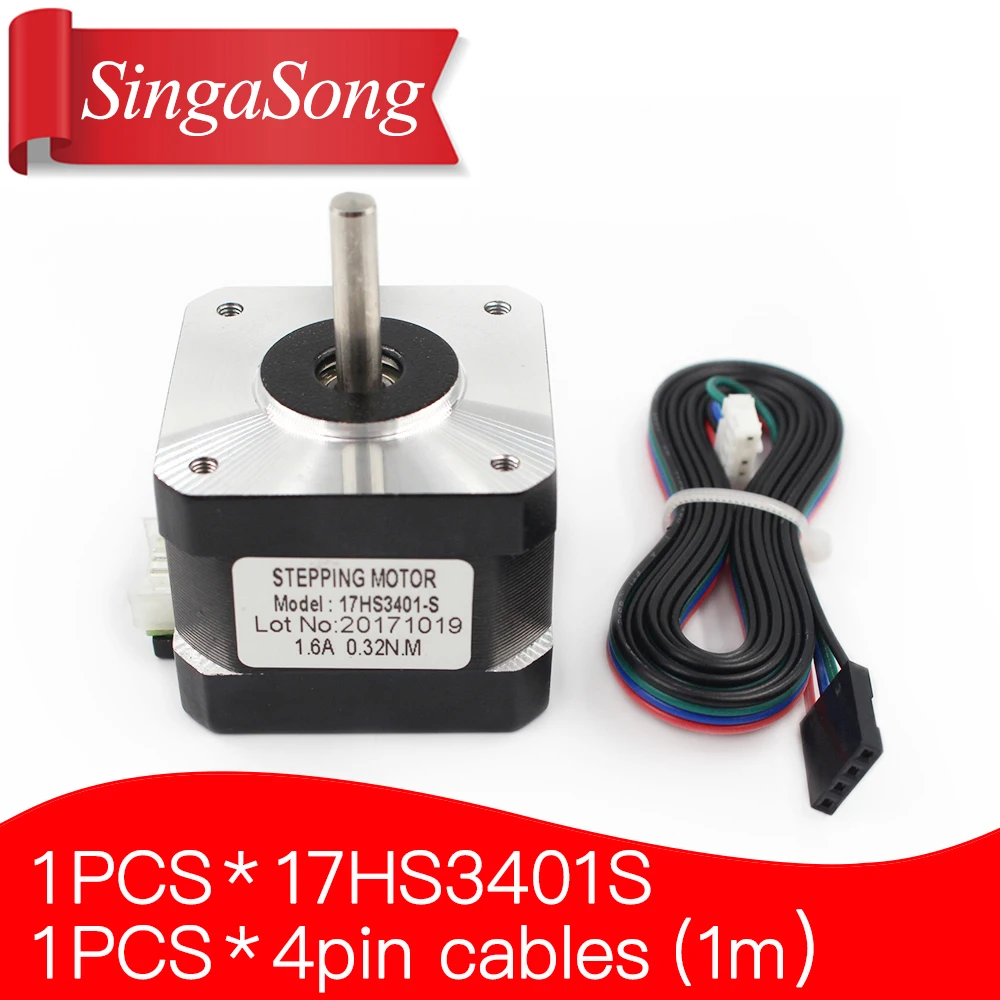 

Free shipping and Quality 17HS3401S 4-lead Nema 17HS3401 Stepper Motor 42 motor 42BYGH 1.3A CE ROSH ISO CNC Laser and 3D printer