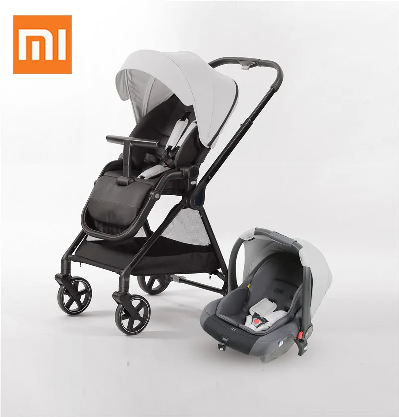 

High Landscape Baby Stroller and Basket Travel Portable Wagon Lightweight Folding Four Wheel Stroller Kids Troller Pram