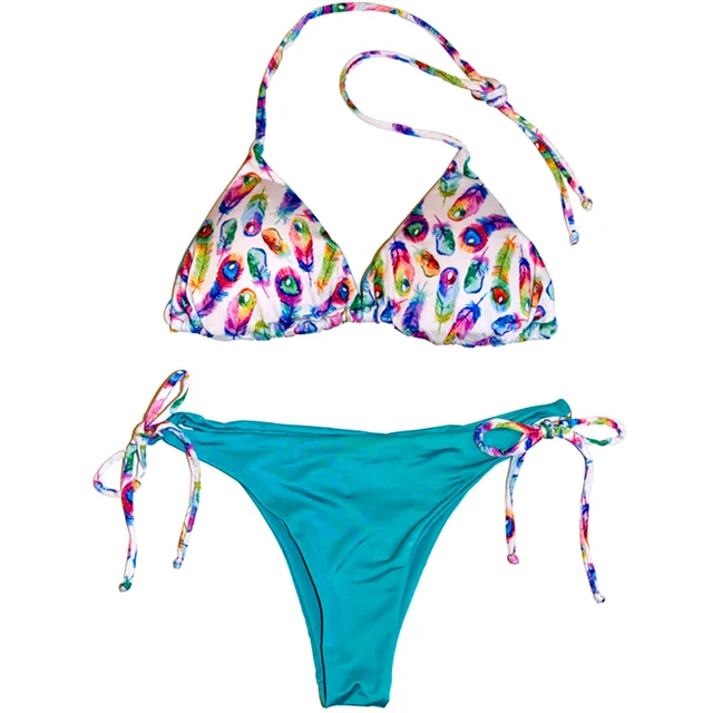 Brazilian Cutest Retro Bikini Women Push Up Padded Print Bikini Set