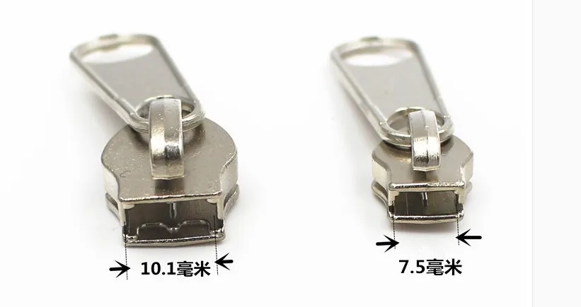 10-35 шт./лот, большая Серебристая черная металлическая застежка-молния, слайдер для 10#8#5# нейлоновая молния для багажа и сумки 1396