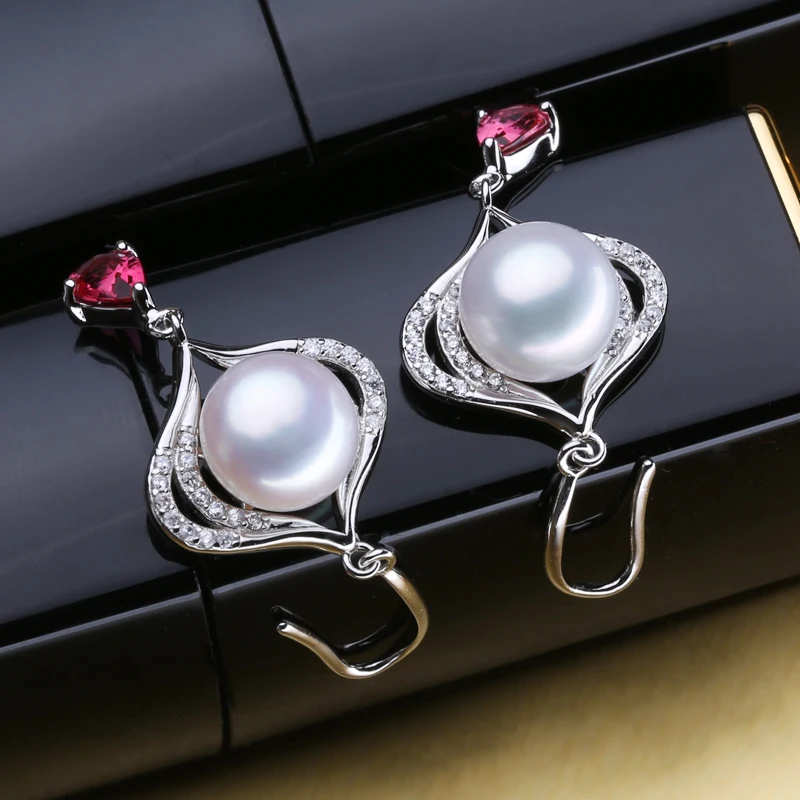 MITUO рубиновые серьги старинные ювелирные изделия Pearl длинные для женщин богемный