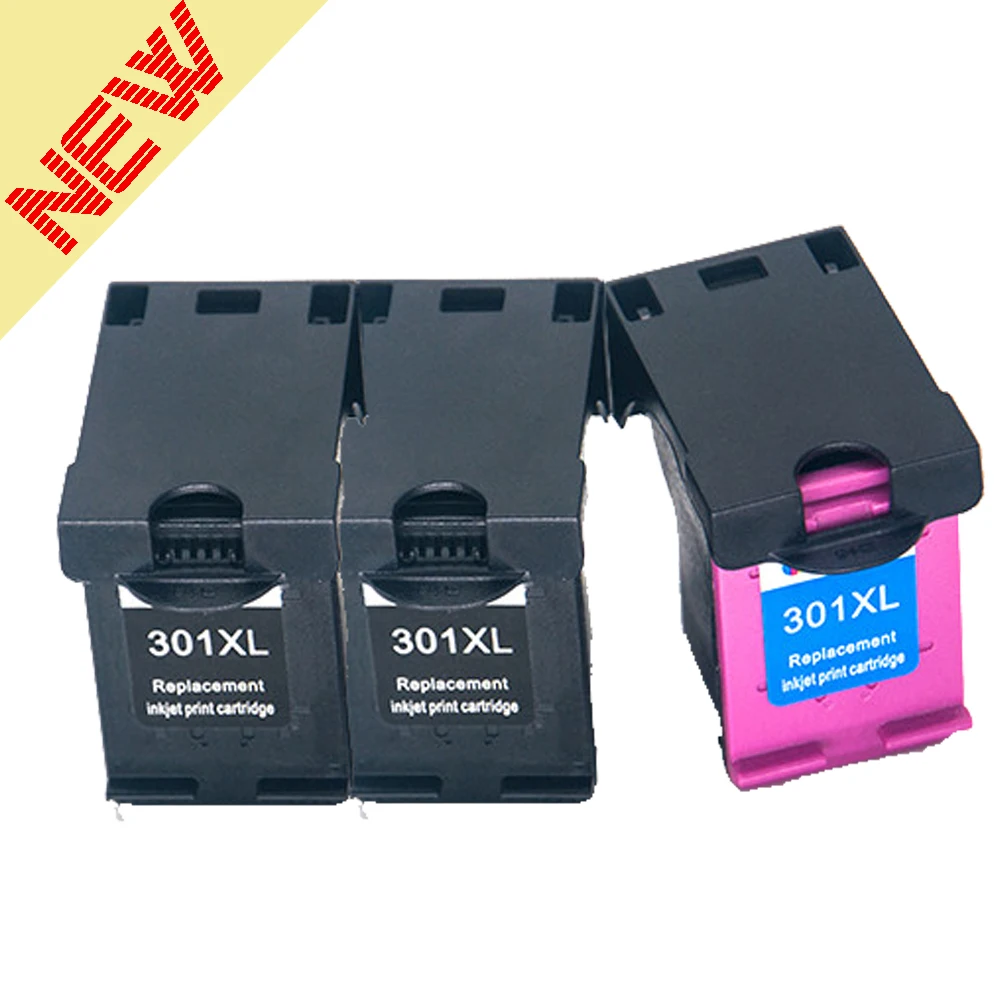 1BK and 1CMY Listing 3 Pack 301XL Ink Cartridge Replacement for HP