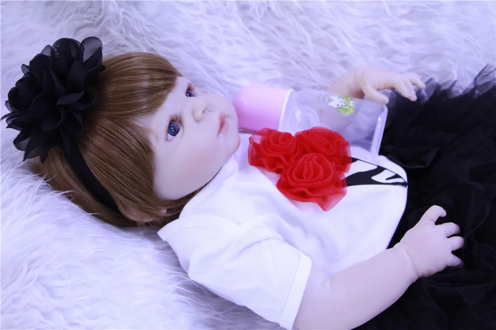 DollMai bebes reborn 23 "Кукла reborn полный силиконовые девушка средства ухода за кожей может купать детский подарок на день рождения принцесса BJD куклы