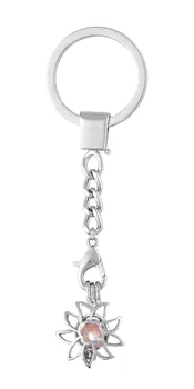 

10 Pcs Silver Plated Key Chains Charm Cage Keychain, Beautiful Sunflower Key Chain as Gift for Girl, DIY Bead accessories KC 106