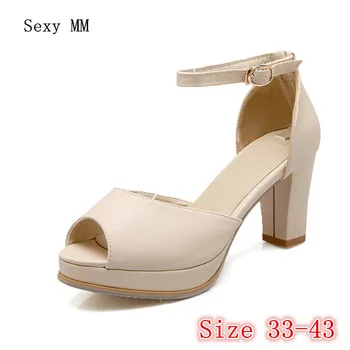 

Summer Pumps Women Peep Toe High Heels Party Wedding Platform Gladiator Sandals Woman High Heel Shoes Plus Size 33 - 40 41 42 43