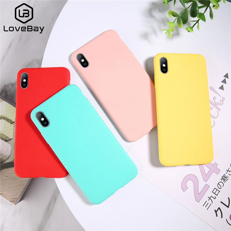 Чехол для телефона Lovebay ярких цветов iPhone XS Max XR X 8 Plus простой силиконовый чехол 6 6S 7
