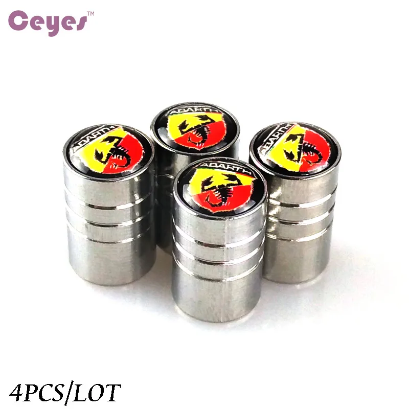 

Car-Styling Car Emblems Wheel Tire Valves Tyre Stem Air Caps Cover Case For Fiat Abarth 500 Stilo Ducato Palio Bravo Car Styling