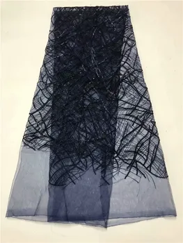 

Design Sequined Mesh Lace Fabric African Indian Guipure Net Laces 2019 Nigerian Style Wedding Dress Sequins Fabrics lake blue