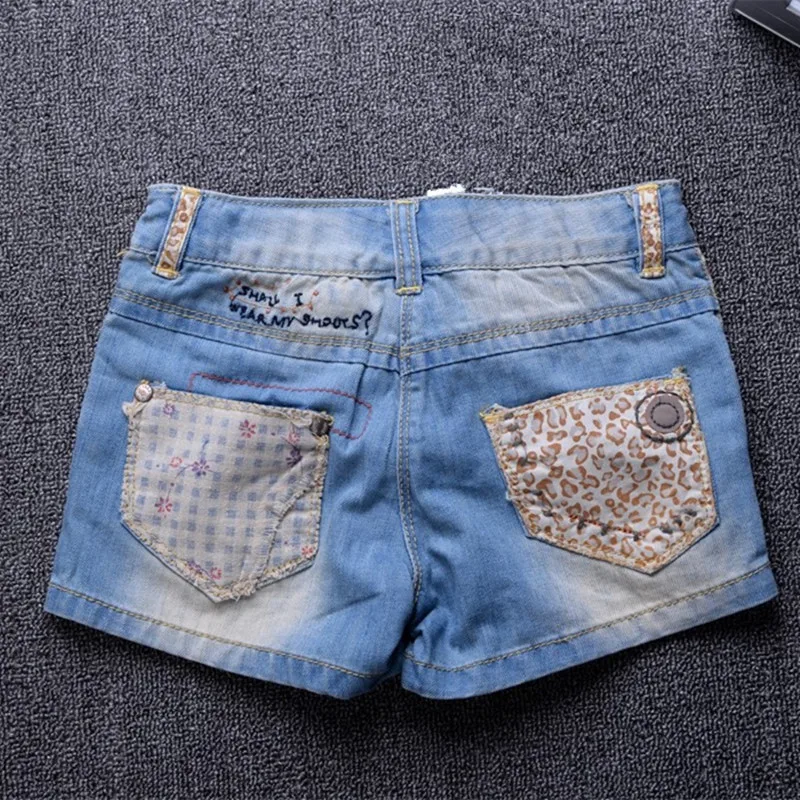 Sale summer style fashion Girls Shorts leopard patchwork Baby girl demin shorts for kids girls bebe