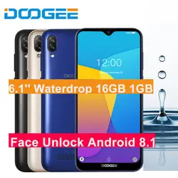 Doogee Y8C 16 ГБ 1 Android 8,1 сотовый телефон водослива экран 6,1 ''19:9 уход за кожей лица разблокирована 3400 мАч 3g WCDMA смартфон