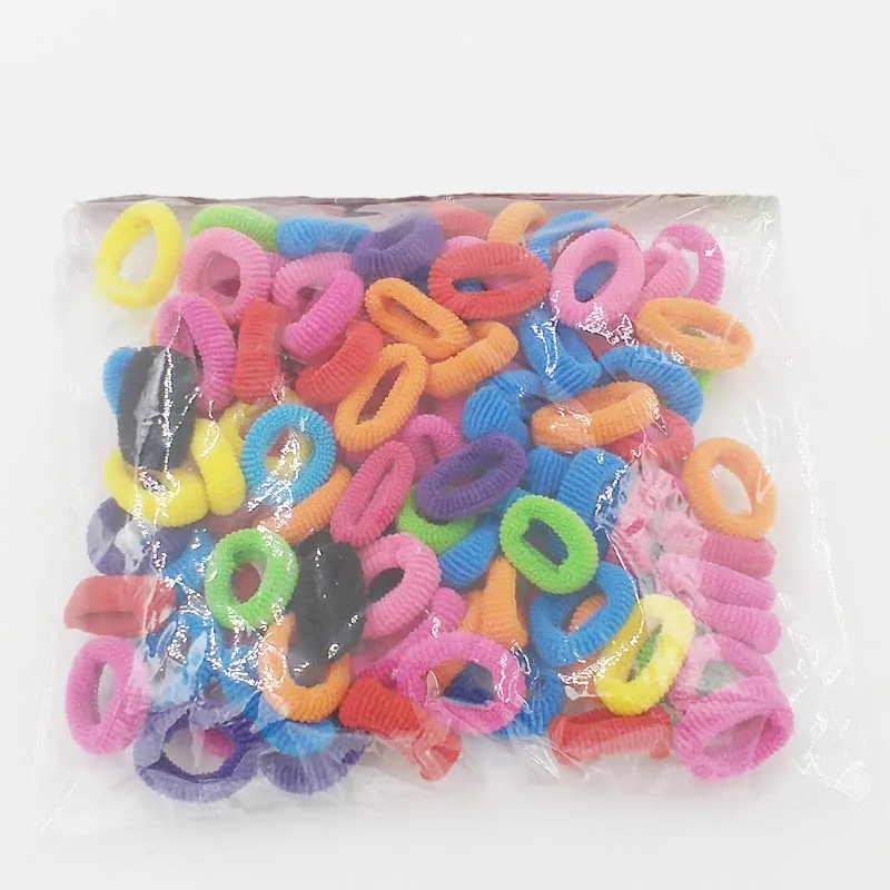 New Small Ring Hair Bands Girls Colorful Elastic Hair Rope Seamless Towel Ring Rubber Band Ponytail Headwear 50 Pcs/lot