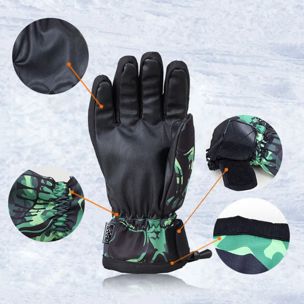 1 пара уличные зимние лыжные сноубордические перчатки супер теплые уличные спортивные перчатки ветрозащитные водонепроницаемые походные лыжные перчатки