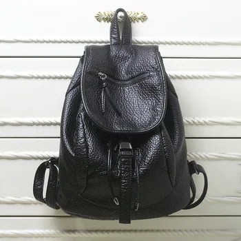 

2018 High-grade Leather Backpacks Designer Washed Leather Bag Backpack Retro soft leather backpack Shoulder Bag for Girls