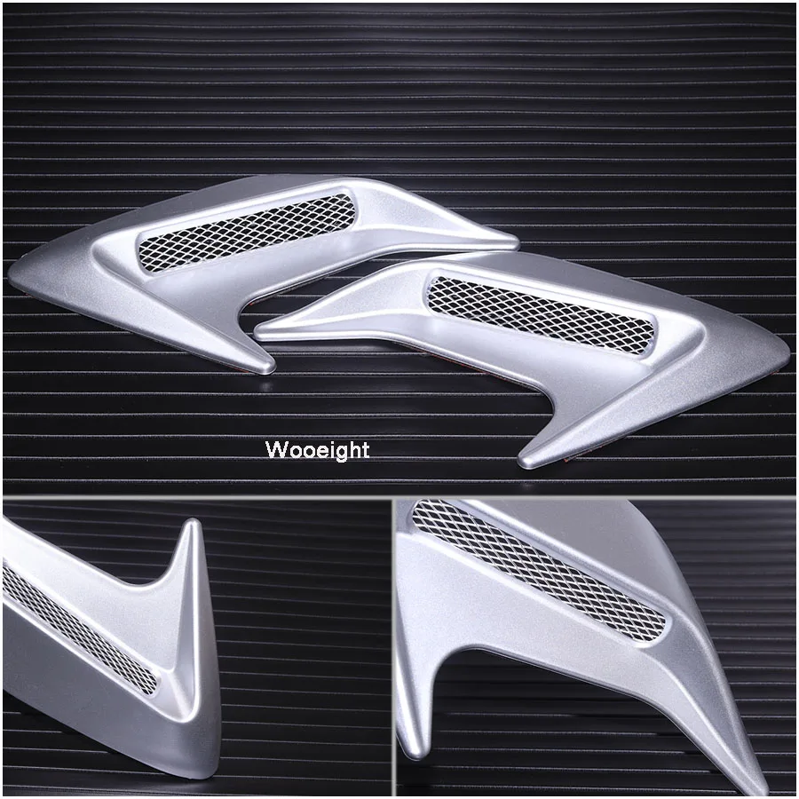 Car Styling 2Pcs Chrome Car Side Air Vent Fender Cover Hole Intake Duct Flow Grille Decoration Sticker (1)