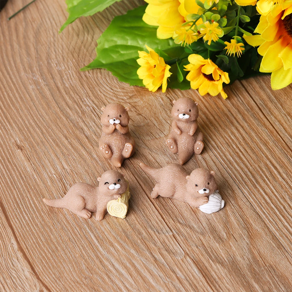 

1 PC Animal Model Miniature Water Dog DIY Home Secor Cute Otters Figurine DIY Fairy Garden Dollhouse Bonsai Ornament Home Decor