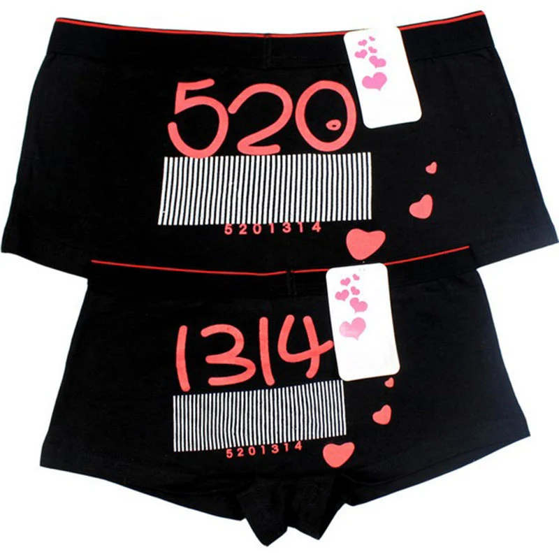 

2019 Hot Sale 1 Set Cotton Couple Underwear Panties Shorts for Men and Women Cartoon Lovers Underwear Men Couple Knickers Cuecas