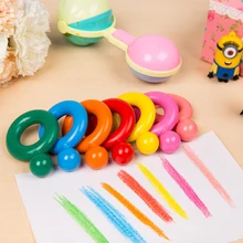 6/12 цветов мелки нетоксичный воск креативная детская живопись художественные мелки кольцо форма детские подарки головоломка для раннего образования игрушки для младенцев