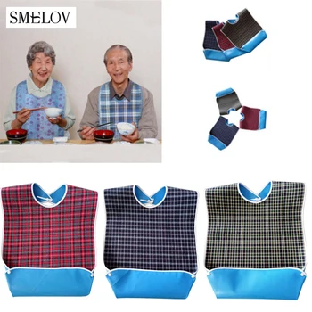 

Waterproof Adult Mealtime Bibs elder apron bibs adjustable wearable dinner feeding bib clothes clothing protector dining aid