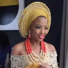 Роскошные нигерийские Свадебные бусы, ювелирный набор, традиционный Африканский Свадебный комплект, ожерелье, Дубай,, CNR819