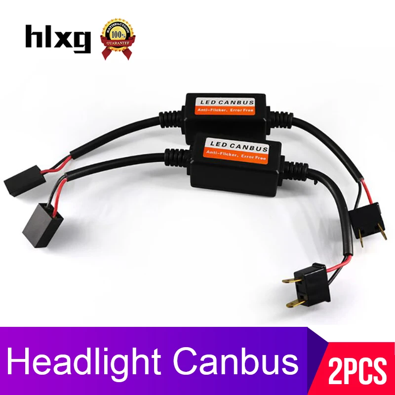 

2PCS H11 H4 H7 LED Headlight Canbus Wiring Kit Computer Warning Error Free Anti Flicker EMC Resistor Canceler Decoder For BMW