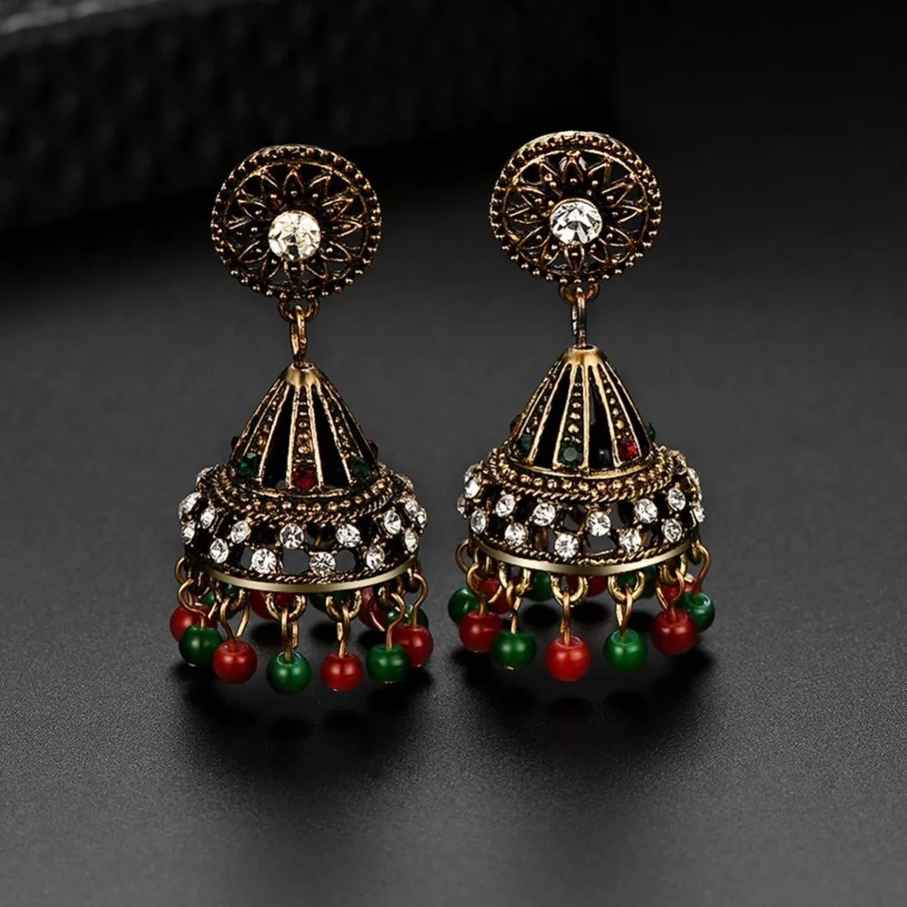 Brinco серьги античные Jhumki Jhumka висячие серьги этические племенные ювелирные изделия Ближний Восток Ретро Национальный стиль колокол - Окраска металла: F