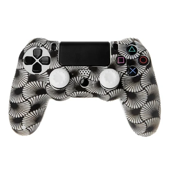 

Gamepad Controller Silicone Sleeve Guards Protective Case + 2 Grip Caps For PS4