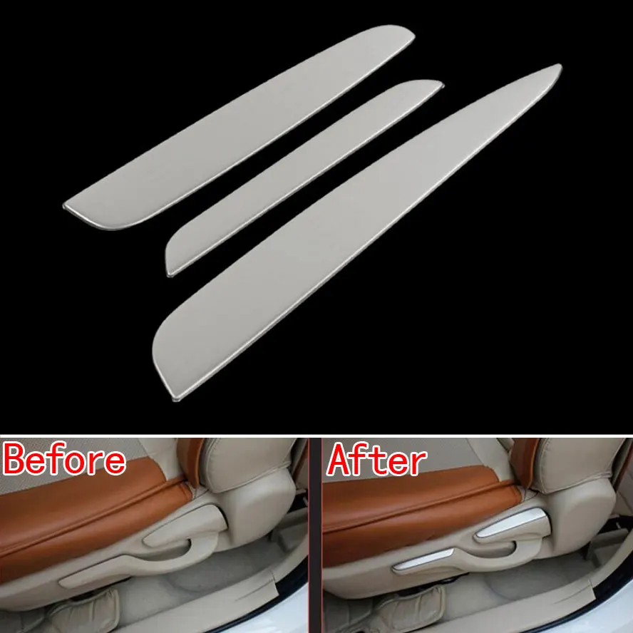 

Car Styling 3Pcs Stainless Steel Car Seat adjust Switch Decoration Cover Trim Moulding Strip For Corolla 2014-2015