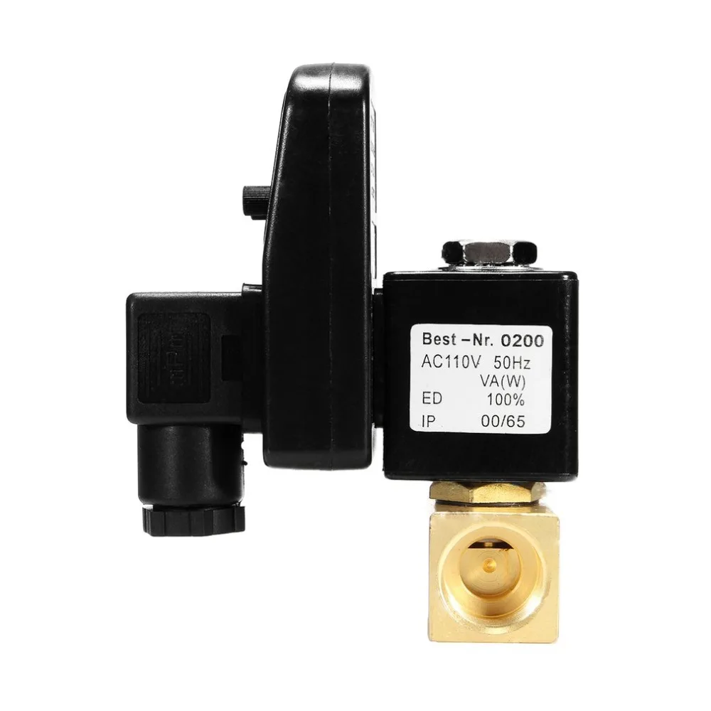

110V 1/2" Drainage Valve Electronic Drain Valve Timed Electromagnetic Valve Air Compressor Gas Tank Automatic 2-way AC