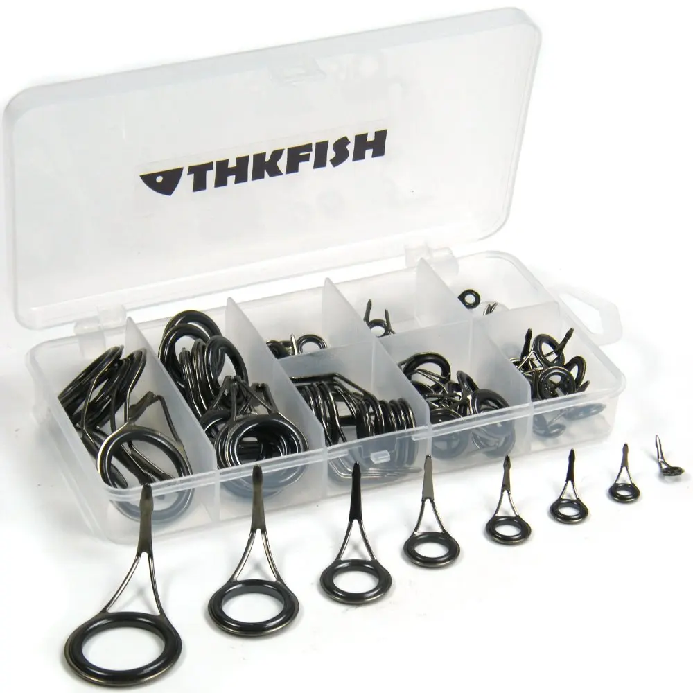 75 Pcs/Box Fishing Rod Guides Guide Single Leg Ceramics Ring Telescopic