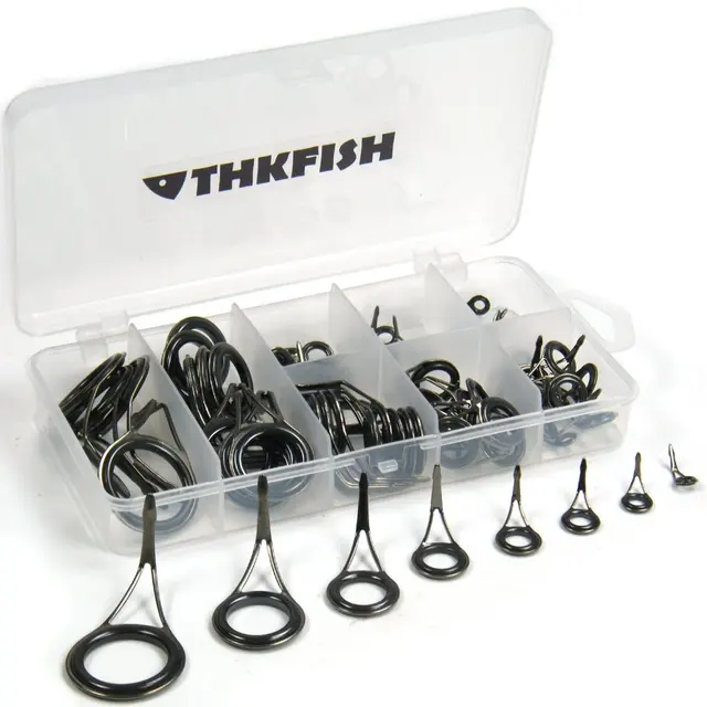 75 Pcs/Box Fishing Rod Guides Guide Single Leg Ceramics Ring Telescopic Surf Casting Fishing