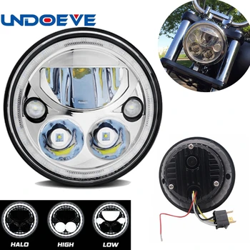 

Undoeve 1pcs X Lighting 7" Vortex LED Headlamp Headligh Led Motorcycle Headlight for Motorcycle with Halo Angel Eye DR