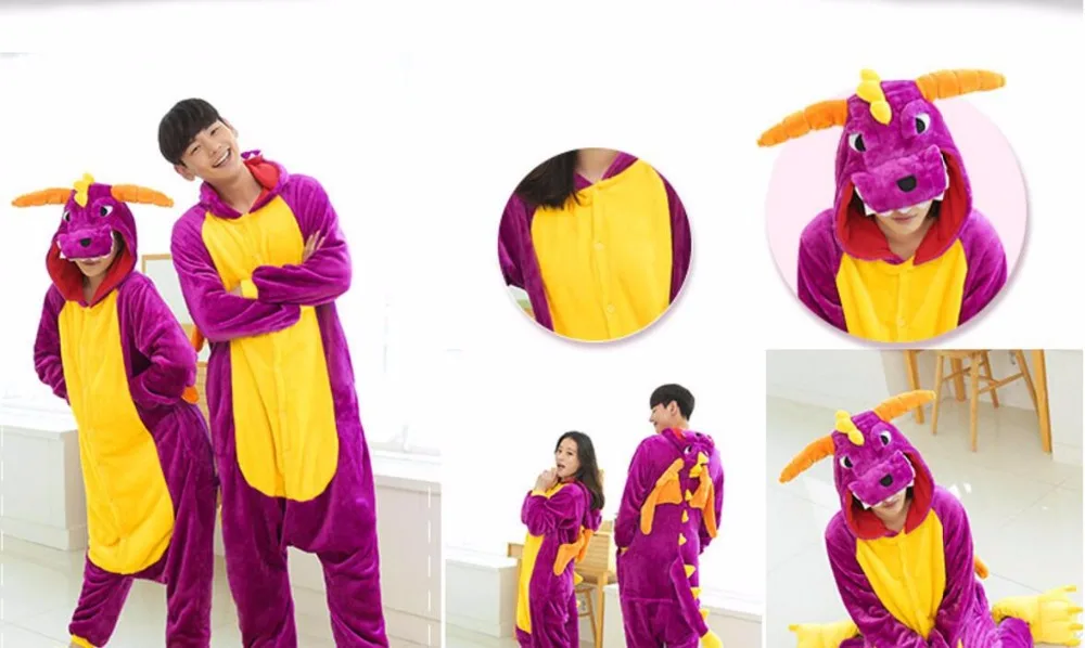 Новый Аниме Пижама для взрослых Дракон Onesie фантазии костюм талисман Хэллоуин