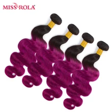Miss Rola font b Hair b font Pre colored Ombre Peruvian Body Wave Non Remy font